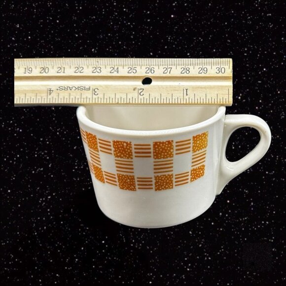 SHENANGO CHINA NEW CASTLE Mug Set Ceramic USA Yellow White 2.5”T 3.25”W Set 4 - Picture 7 of 16